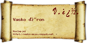 Vasko Áron névjegykártya