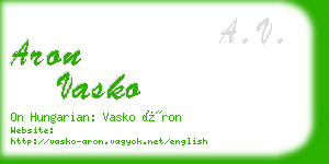 aron vasko business card